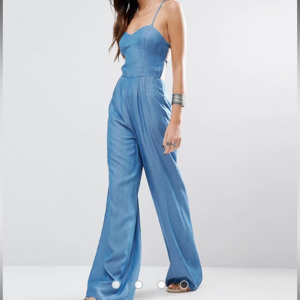 Lovers and Friends Retro Chambray Jumpsuit